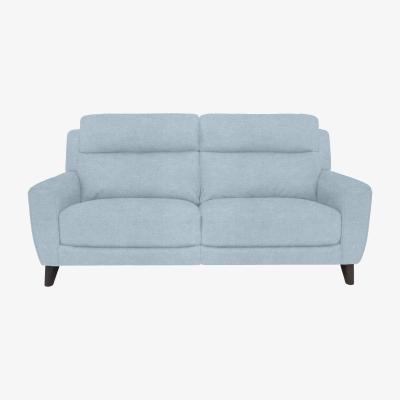 Furniture Village Comfort Story - Zen 3 Seater Fabric Power Recliner Sofa with Headrests and Power Lumbar - Baby Blue
