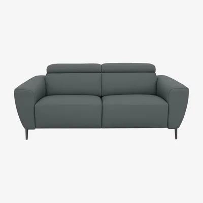 Furniture Village Nicoletti Italia - Milano 2.5 Seater Leather Sofa - Botero Ottanio
