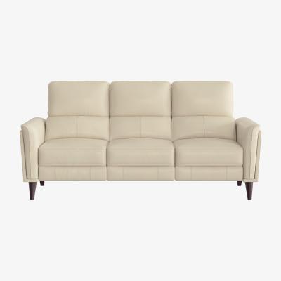 Furniture Village Compact Collection Klein 3 Seater BV Leather Power Recliner Sofa with Telescopic Headrests - BV Bisque