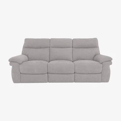 Furniture Village Comfort Story - Serene 3 Seater Fabric Power Recliner Sofa with Headrests and Power Lumbar - Pewter