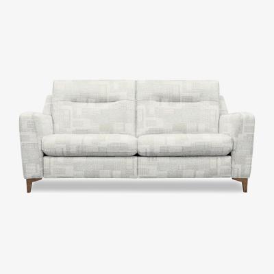 Furniture Village G Plan - Arlo 3 Seater Fabric Sofa - No Recliner - Lydia Blush with Walnut Feet