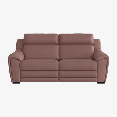 Furniture Village Nicoletti - Tosca 3 Seater Leather Recliner Sofa with Power Headrests - Pink