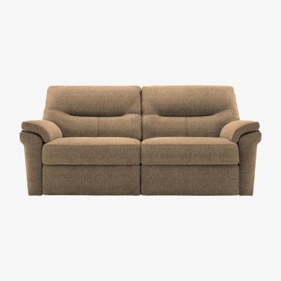 Furniture Village G Plan - Seattle 3 Seater Fabric Manual Recliner Sofa - Brown