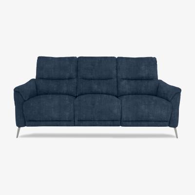 Furniture Village Daytona 3 Seater Fabric Power Recliner Sofa with Drinks Holder and Built-in Bluetooth Speaker - Heritage Airforce