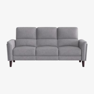 Furniture Village Compact Collection Klein 3 Seater Fabric Power Recliner Sofa with Telescopic Headrests - Pewter