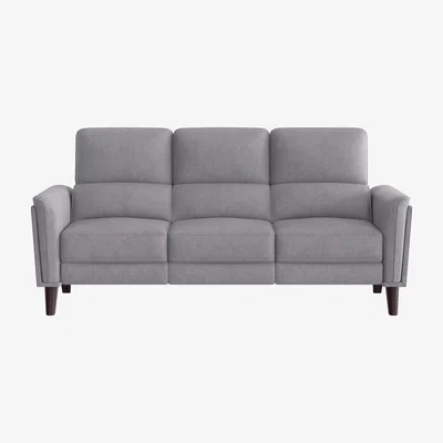 Furniture Village Compact Collection Klein 3 Seater Fabric Power Recliner Sofa with Telescopic Headrests - Pewter