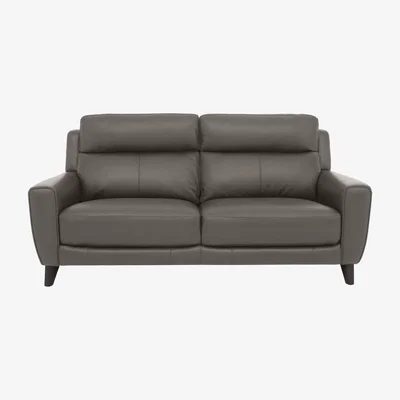 Furniture Village Comfort Story - Zen 3 Seater Leather Sofa - Elephant