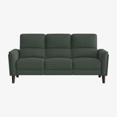 Furniture Village Compact Collection Klein 3 Seater Fabric Power Recliner Sofa with Telescopic Headrests - Moss Green