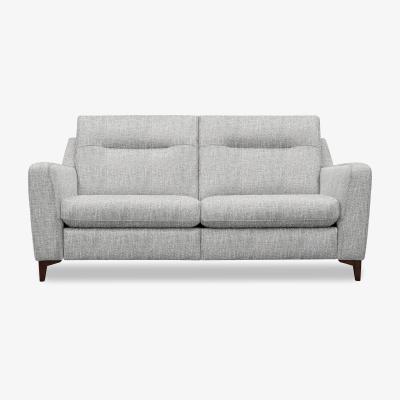 Furniture Village G Plan - Arlo 3 Seater Fabric Power Recliner Sofa - Libby Cloud with Walnut Feet