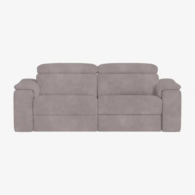 Furniture Village Nicoletti Italia - Davide 3 Seater Fabric Power Recliner Sofa - Selma Grigio