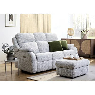 Furniture Village G Plan - Kingsbury 3 Seater Fabric Power Recliner Sofa