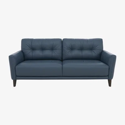 Furniture Village Uno Leather 3 Seater Sofa - BV Ocean Blue