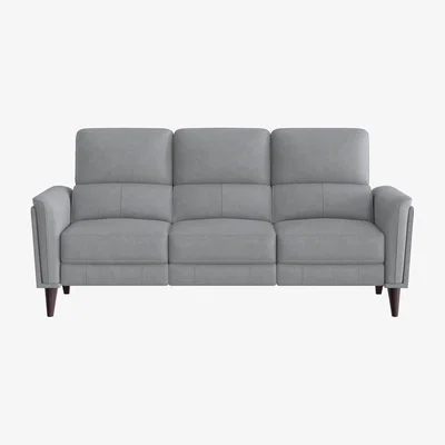 Furniture Village Compact Collection Klein 3 Seater Fabric Power Recliner Sofa with Telescopic Headrests - Bluish Grey