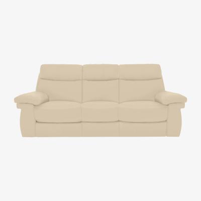 Furniture Village Comfort Story - Serene 3 Seater Leather Power Recliner Sofa with Headrests and Power Lumbar - Bisque