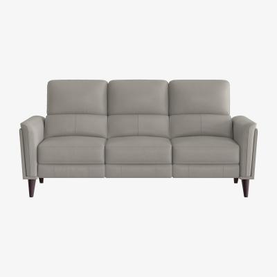 Furniture Village Compact Collection Klein 3 Seater HW Leather Power Recliner Sofa with Telescopic Headrests - Feather