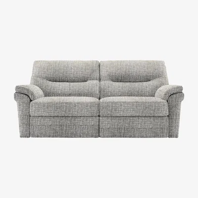 Furniture Village G Plan - Seattle 3 Seater Fabric Power Recliner Sofa with Power Lumbar - Shore Slate
