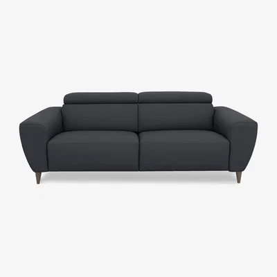 Furniture Village Nicoletti Italia - Milano 3 Seater Leather Power Recliner Sofa - Torello Blu