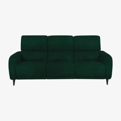 Furniture Village Domicil - Logan 3 Seater Fabric Power Recliner Sofa - Emerald Green