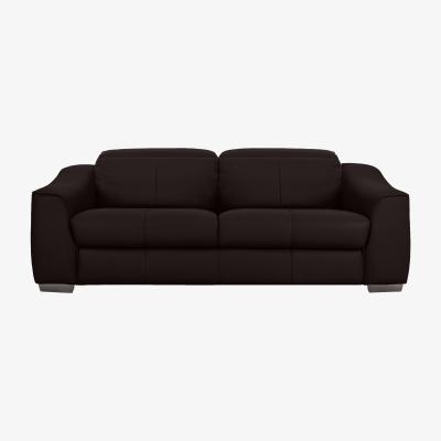 Furniture Village Xavier 3 Seater Leather Power Recliner Sofa with Power Headrests - Brown- World of Leather