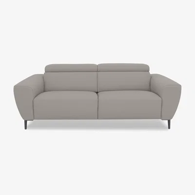 Furniture Village Nicoletti Italia - Milano 3 Seater Leather Power Recliner Sofa - Dali Tortora