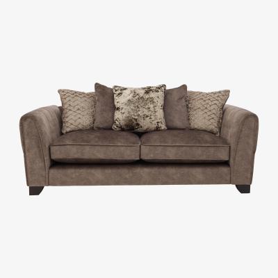 Furniture Village Ariana 3 Seater Fabric Pillow Back Sofa - Dapple Chocolate