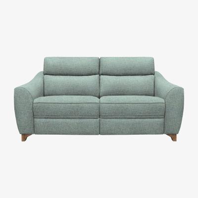 Furniture Village G Plan - Lucca 3 Seater Fabric Sofa - Dapple Kingfisher with Walnut Feet