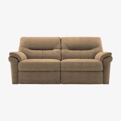 Furniture Village G Plan - Seattle 3 Seater Fabric Power Recliner Sofa with Power Lumbar - Boucle Cocoa