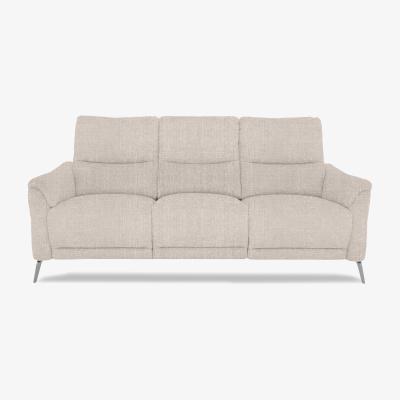 Furniture Village Daytona 3 Seater Fabric Power Recliner Sofa with Drinks Holder and Built-in Bluetooth Speaker - Anivia Nature