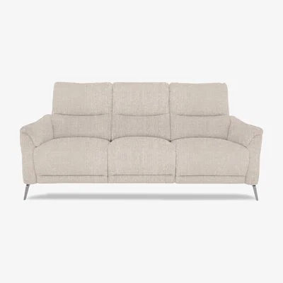 Furniture Village Daytona 3 Seater Fabric Power Recliner Sofa with Drinks Holder and Built-in Bluetooth Speaker - Anivia Nature
