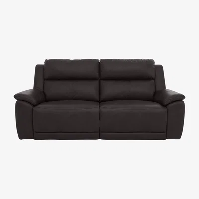 Furniture Village Utah 3 Seater Leather Power Recliner Sofa with Headrests and Power Lumbar - Starry Grey