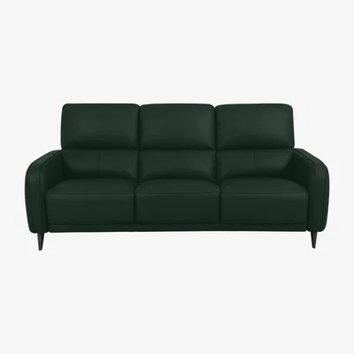Furniture Village Domicil - Logan 3 Seater Leather Sofa - NP Dark Forest