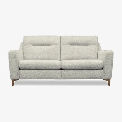 Furniture Village G Plan - Arlo 3 Seater Fabric Power Recliner Sofa - Waffle Smoke with Walnut Feet