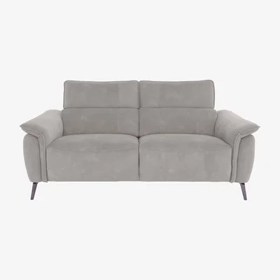 Furniture Village Jude 3 Seater Fabric Power Recliner Sofa with Telescopic Headrests - Stone Dexter
