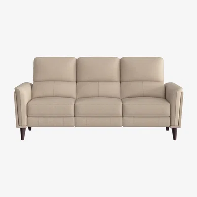 Furniture Village Compact Collection Klein 3 Seater Fabric Power Recliner Sofa with Telescopic Headrests - Bisque