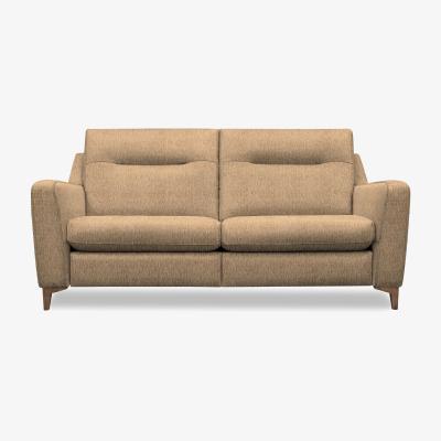 Furniture Village G Plan - Arlo 3 Seater Fabric Power Recliner Sofa - Boucle Cocoa with Walnut Feet