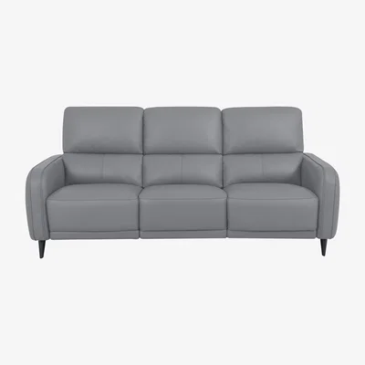 Furniture Village Domicil - Logan 3 Seater Leather Power Recliner Sofa - NP Paloma Grey
