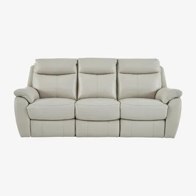 Furniture Village Snug 3 Seater Leather Sofa - Grey- World of Leather