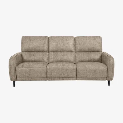 Furniture Village Domicil - Logan 3 Seater Fabric Power Recliner Sofa - Sand