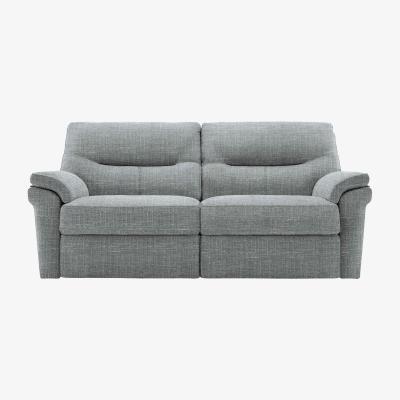 Furniture Village G Plan - Seattle 3 Seater Fabric Power Recliner Sofa with Power Lumbar - Beach Duck Egg
