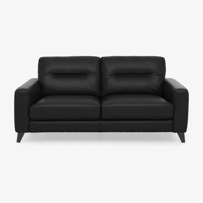 Furniture Village Jules 3 Seater BV Leather Sofa - Classic Black