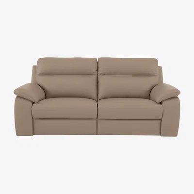 Furniture Village Nicoletti Italia - Pepino 3 Seater Leather Power Recliner Sofa - Torello Taupe