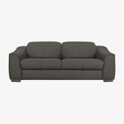 Furniture Village Xavier 3 Seater HW Leather Sofa with Power Recliner - Charcoal Grey
