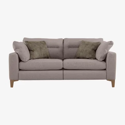 Furniture Village Uniqa 3 Seater Fabric Power Recliner Sofa - Sousel Sable
