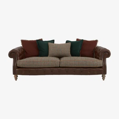 Furniture Village Tetrad - Balvenie 3 Seater Leather Scatterback Sofa