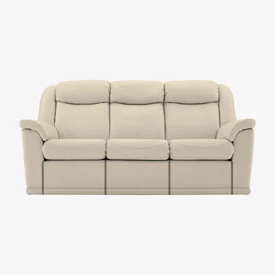 Furniture Village G Plan - Milton 3 Seater Leather Manual Recliner Sofa - Cream