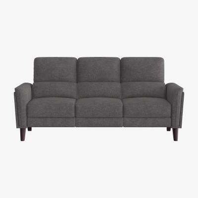 Furniture Village Compact Collection Klein 3 Seater Fabric Power Recliner Sofa with Telescopic Headrests - Iron