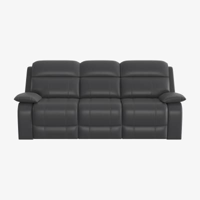 Furniture Village Moreno 3 Seater Leather Power Recliner Sofa with Power Headrests - Grey- World of Leather