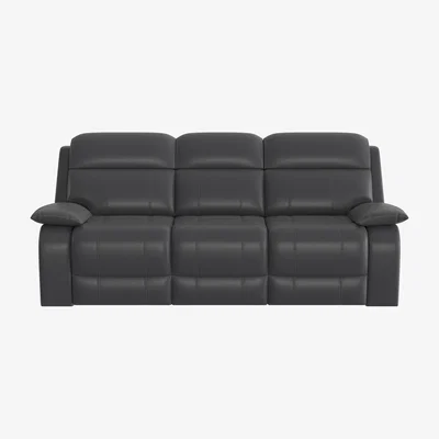 Furniture Village Moreno 3 Seater Leather Power Recliner Sofa with Power Headrests - Grey- World of Leather