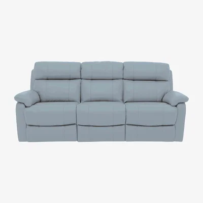 Furniture Village Relax Station Komodo 3 Seater Power NC Leather Sofa - Pearl Blue