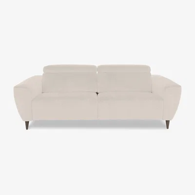 Furniture Village Nicoletti Italia - Milano 3 Seater Fabric Power Recliner Sofa - Coupe Beige